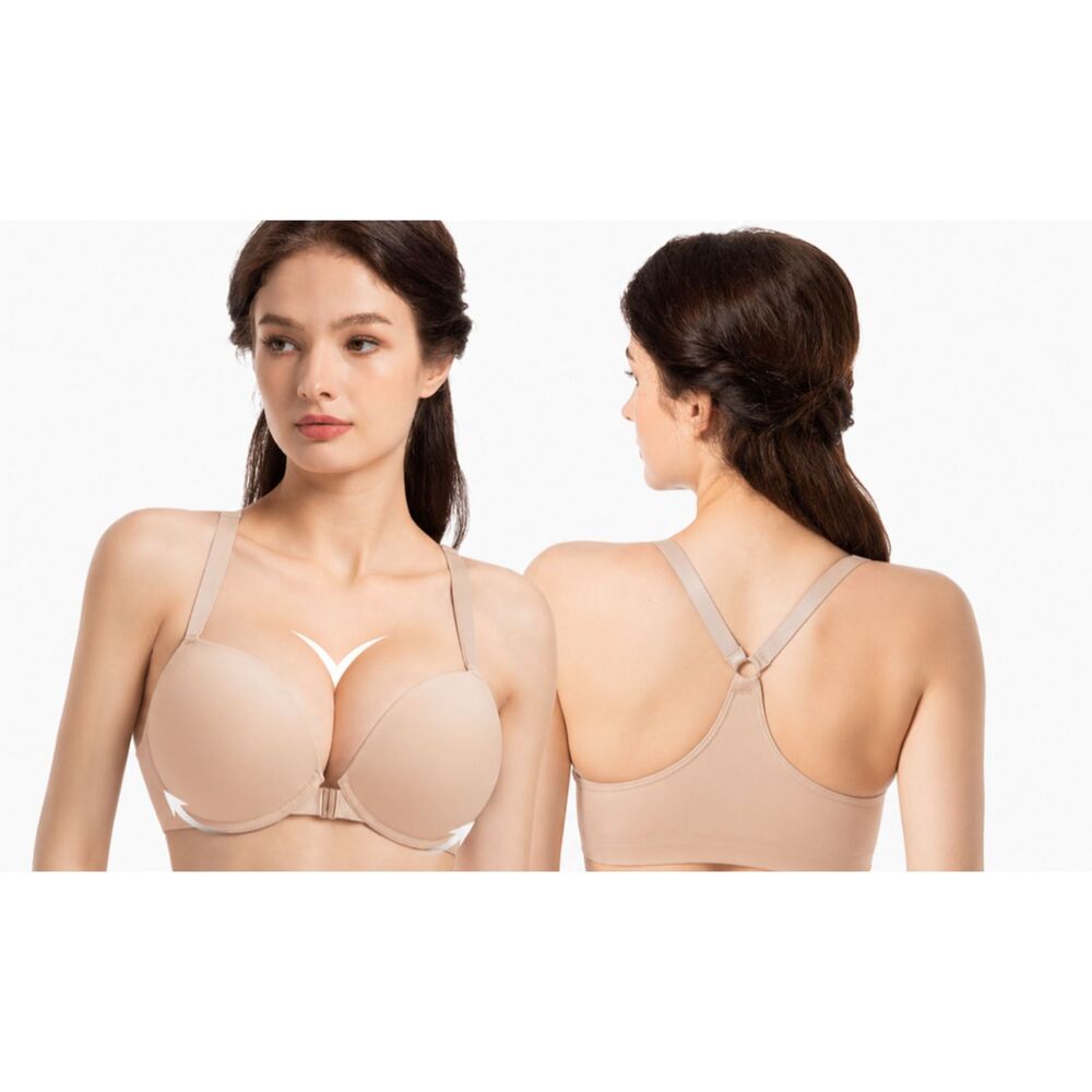 Toasted Almond Print Racerback Push Up Padded Bra